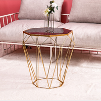 Table de chevet de café en fil de métal noir, vente en gros, pour jardin, intérieur et extérieur
