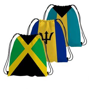Waterproof Polyester Fashion Unisex National Flag Team Football Fans <b>Drawstring</b> <b>Backpack</b> for Soccer Italy Jamaica - Product Image 1