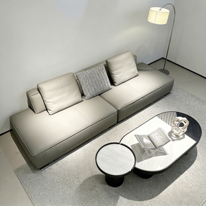 Meilleur canapé sectionnel moderne inclinable en cuir véritable blanc, trois places, forme carrée, avec rembourrage en mousse, idéal pour appartement et hôtel, commande minimum 1 pièce - Product Image 1