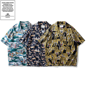 Camisa Hawaiana para <span class=keywords><strong>Hombre</strong></span>, Cuello Cubano, Estilo Náutico, Floral, Transpirable, de Algodón, Casual, de Verano, Manga Corta, Camisa Aloha - Product Image 4