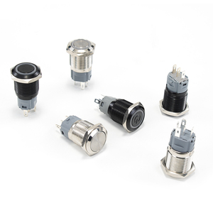 Interruptor antivandalismo HUSA de 16mm, interruptor de botón iluminado de Metal, interruptor de botón LED de enganche momentáneo 1NO1NC, 12V, 24V, 220V, IP65 - Product Image 5