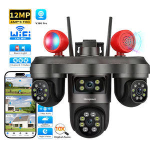 Hongnaer 12MP WiFi açık akıllı 360 CCTV PTZ IP kamera Pro Pro <span class=keywords><strong>3</strong></span> Lens ev WiFi gözetim güvenlik ağı kablosuz kamera - Product Image 1
