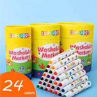 Lot de 24 stylos aquarelle lavables non toxiques pour enfants – Idéal pour le dessin, le croquis et les activités artistiques des tout-petits
