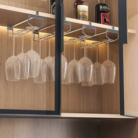 Porte-verres flottant 4 niveaux en acier inoxydable 304 sans perçage, faible MOQ, pour petites cuisines, quincaillerie de meubles