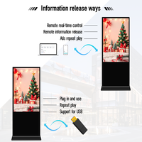 Kiosque numérique sur pied pour intérieur, écran tactile LCD de 55 à 65 pouces, 1000 nits, totem publicitaire, certifié CE/FCC pour les magasins
