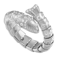 Anillo de Joyería con Diseño de Vida Marina y Océano, con Logotipo Personalizado de Gemnel, Estilo BypassSwedish Fish