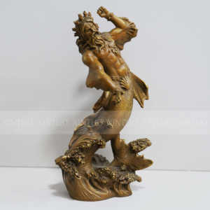 Gran escultura de bronce de Poseidón, majestuosa figura mitológica greco-romana decoración de escritorio - Product Image 6