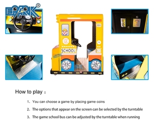 Le parc à thème d'autobus scolaire superbe d'enfants monte <span class=keywords><strong>des</strong></span> <span class=keywords><strong>jeux</strong></span> d'arcade de machine de jeu à pièces - Product Image 6