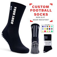 Chaussettes de football pour jeunes hommes, antidérapantes, respirantes, séchage rapide, en Spandex/Nylon/Coton, imprimées numériquement, couleurs personnalisées, tricotées, pour le sport