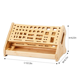 Bamboo <b>Tool</b> Storage Rack With <b>Drawer</b> 450x330x150 Mm For Scissors Screwdrivers And Accessories - Product Image 5