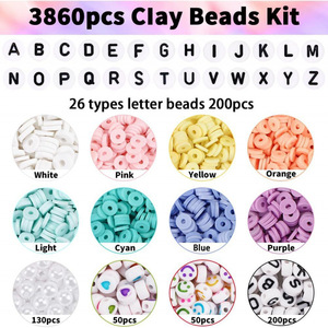 Diy Jewelry <b>Kit</b> 32 Compartments 4000 Polymer <b>Clay</b> Beads Bracelet Making Letter Bead Set For Craft Supplies - Product Image 4