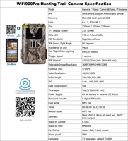 Caméra de chasse en plein air True 4K 36MP avec écran 2,0 pouces, WiFi 900Pro, application WiFi pour contrôle à distance et enregistrement en temps réel