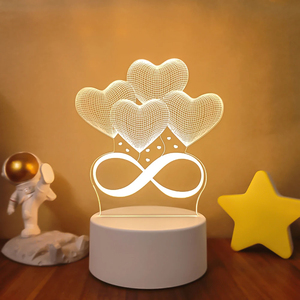 Personalizza Love 3D lampada a forma di cuore in acrilico a LED luce notturna lampada da tavolo decorativa di san valentino amore amore per il <span class=keywords><strong>regalo</strong></span> della <span class=keywords><strong>moglie</strong></span> - Product Image 3