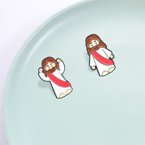 Ensemble de broches en émail sur le thème de Jésus, mignonnes et de style dessin animé, pour la décoration de sacs à dos - Product Image 3