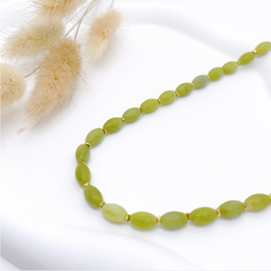 NS5124 Nuova Collana <span class=keywords><strong>di</strong></span> Perle in Pietra Naturale Ematite e Giada con Catena in Acciaio Inossidabile Placcato Oro 18K, Gioiello Quotidiano - Product Image 3