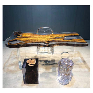 New Arrival <strong>Cedar</strong> Burl <strong>Wood</strong> Hotel Art Design Blue Resin Epoxy Table Top - Product Image 5
