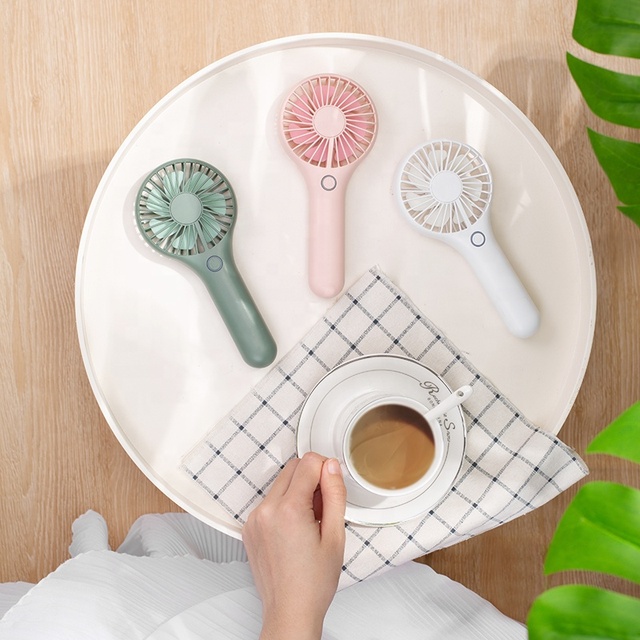 Portable Handheld Mini USB Electric Fan 3 Speed  Control Rechargeable Fan With 1200mah Battery