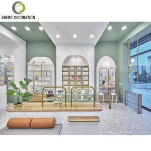 Table de présentation de parfums sur mesure, décoration de magasin de maquillage, mobilier de magasin de cosmétiques, présentoir en bois personnalisé pour les soins de la peau - Product Image 5