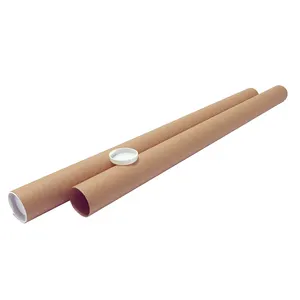 Large diameter cardboard shipping tube/mailing/postal packaging tube round box kraft tube with metal lid/plastic lid