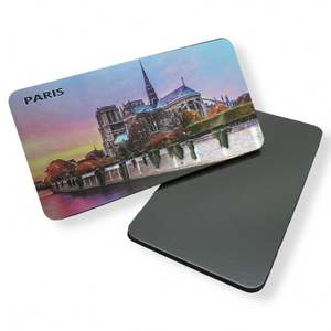 Nouveaux souvenirs en aluminium argenté personnalisés avec impression 2D, magnifiques aimants de réfrigérateur en aluminium - Product Image 1