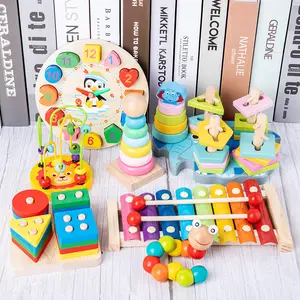 Early Education Baby Beaded Children's Column Set Knocking Piano Twisting Insects Intelligence Montessori Toy Set