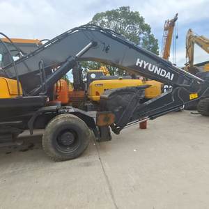 Excavatrice sur pneus Hyundai 210W-7/210W-9 d'occasion, moteur d'origine coréen, moteur à engrenages, 21 tonnes, bon état, en stock - Product Image 3