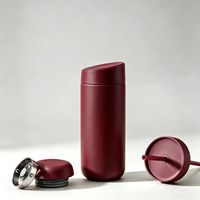 Mug à café isotherme en acier inoxydable à double paroi avec 3 couvercles, 12oz et 16oz, avec paille, gobelet de voyage avec boîte cadeau