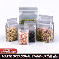 Sacs en plastique scellés à fond plat octogonal, durables, réutilisables, de haute qualité, pour l'emballage de snacks, taille/couleur personnalisables, vente en gros