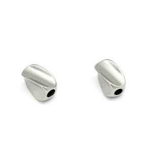 Perles en acier inoxydable Anno Jewelry, forme de haricot, 8 mm, surface lisse, pour la création de bracelets, colliers et bijoux DIY. - Product Image 3
