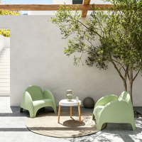 Fauteuil Hill, Chaise d'extérieur moderne et simple, Chaise de loisirs, Chaise en plastique pour cour et balcon, Chaise crab en plein air