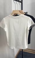 T-shirt confortable pour femme, coupe ajustée, manches intégrées, coton, couture soignée, streetwear, bureau, usage quotidien