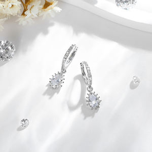 2025ใหม่เครื่องประดับแฟชั่นคุณภาพสูง Hengxuan ต่างหูเพทาย14K สีไม่ซีดจางขายส่งสำหรับผู้หญิง - Product Image 3