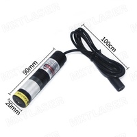 Modul Laser Tahan Air D20mm 405nm 450nm 520nm 650nm 830nm 980nm Merah/Hijau/Biru/Violet/IR Dapat Difokuskan Titik Garis Silang 10mW~200mW