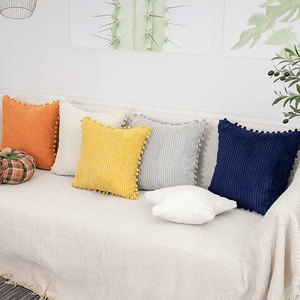 Áo gối nhung gân có họa tiết chắp vá, trang trí nhà phong cách nông trại, vỏ gối trang trí phong cách boho cho ghế sofa, giường, phòng khách - Product Image 4