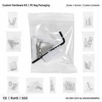Kit de vis et d'ancrage pour sacs PE personnalisés, ensemble de quincaillerie d'ancrage mural, pack de vis, kit de fixation pour meubles avec emballage en sac plastique
