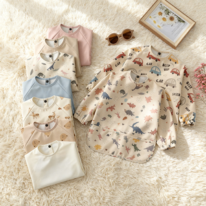 Babero Impermeable para Bebé, Babero de Manga Larga, Babero Impermeable para Bebés y Niños Pequeños con Tug-pro de 6 a 36 Meses, Tela de PU Ecológica - Product Image 4