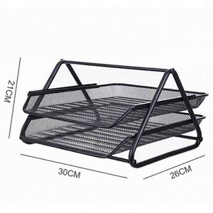 2 Tier Mesh Metal Desk Organiser <b>File</b> Rack Letter <b>Tray</b> A4 Papers Documents, <b>File</b>, Paper, Letter Holder - Product Image 3