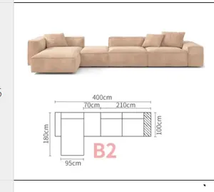 Velvet Fabric Canape Salon Modern Sofa L Shape Lounge Corner Sofa Couch Modular Sectional Sofa