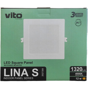 Recessed Square LED <b>Panel</b> 155x155mm 12W 4000K Natural <b>Light</b> - Product Image 3