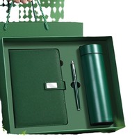 Carnet de notes en cuir personnalisable avec boîte et stylo LED thermos Journal avec logo personnalisé Coffrets cadeaux promotionnels d'entreprise de luxe