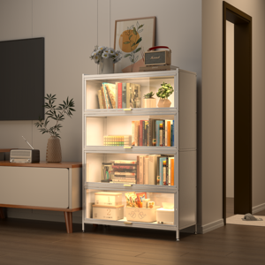 Hiện Đại 5-Cửa Thép Kệ Sách Với Bụi Bằng Chứng Lưu Trữ Tủ Giá Rẻ Giá Hộ Gia Đình Hiển Thị Tủ Sách Cho Phòng Khách - Product Image 5