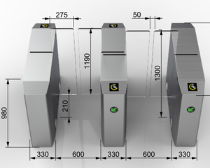 보안 보행자 반 높이 스테인레스 스틸 유리 슬라이딩 개찰구 게이트 카운터 체육관 RFID 액세스 제어 시스템 IP66 - Product Image 3
