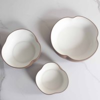 Bol en céramique de forme irrégulière nordique écologique LB59BW de Wisdom Crafts, plateau décoratif moderne en grès, décoration multifonctionnelle pour la maison