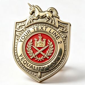 Émail dur 2D personnalisé en forme d'épée de licorne, pour croix, épée, château plaqué or, texte gravé sur métal - Product Image 5