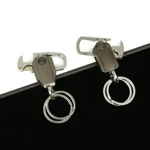 Gantungan Kunci Carabiner Tugas Berat Kustom dengan Cincin Ganda Putar, Klip Kunci Pria untuk Tempat Kunci Mobil, Hadiah Promosi Bisnis - Product Image 2