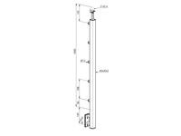 Poteau de main courante carré en acier inoxydable à montage latéral avec supports de barres et support de rail pour balcon et escalier extérieurs