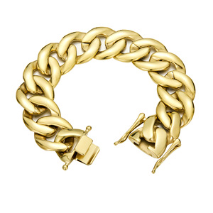 Bijoux Hip Hop, revêtement PVD, plaqué or 14 carats, chaîne cubaine épaisse en acier inoxydable de 21 mm, bracelet pour homme - Product Image 1