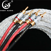 Câble audio-vidéo haute fidélité pour audiophiles, connexion banane XSSH DIY HIFI 8N OCC plaqué argent 8,3 mm, haute qualité