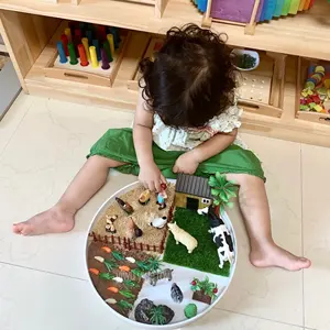 Montessori Waldorf toys Small world play Sensory bin toys Sensory sand Activity Tinker Sorting tray for Baby Boy Girl gift