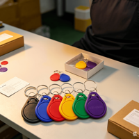 Llavero de Plástico ABS Impermeable con Etiqueta RFID 125kHz NFC Multicolor Mini, Directo de Fábrica, para Control de Acceso
